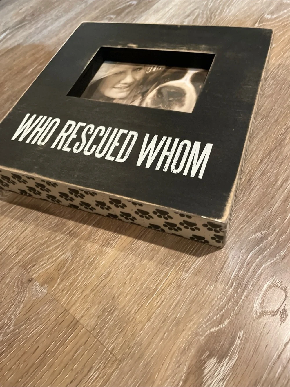 Who Rescued Whom Black Photo Frame - Home Accents, Primitives by Kathy